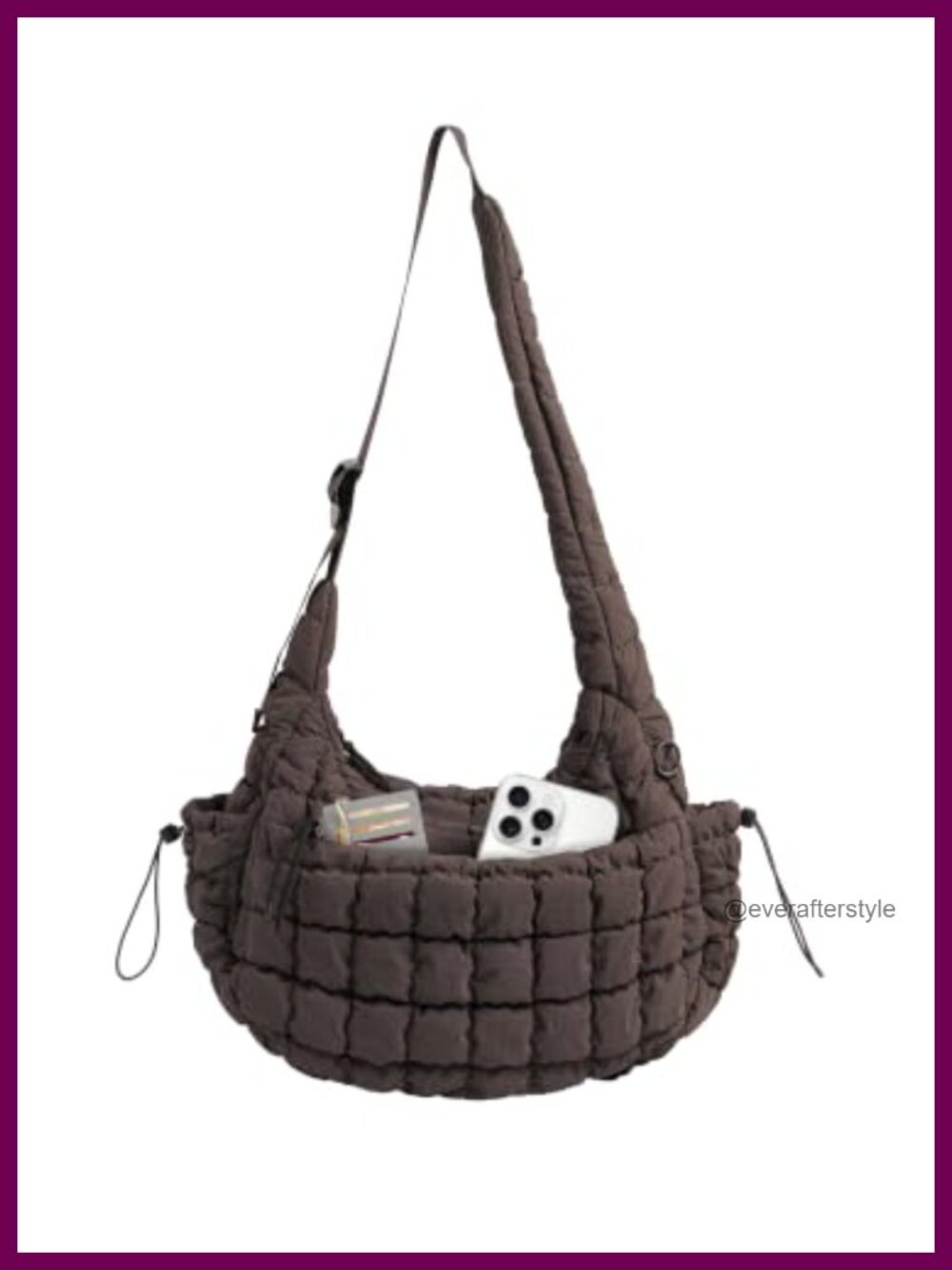 Quilted Nylon Tote Bag Crossbody Shoulder Purse Puffy Hobo